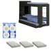 Beliche Ditália Cama Aux c/colchões+ Kit luz CM-15 COR:preto