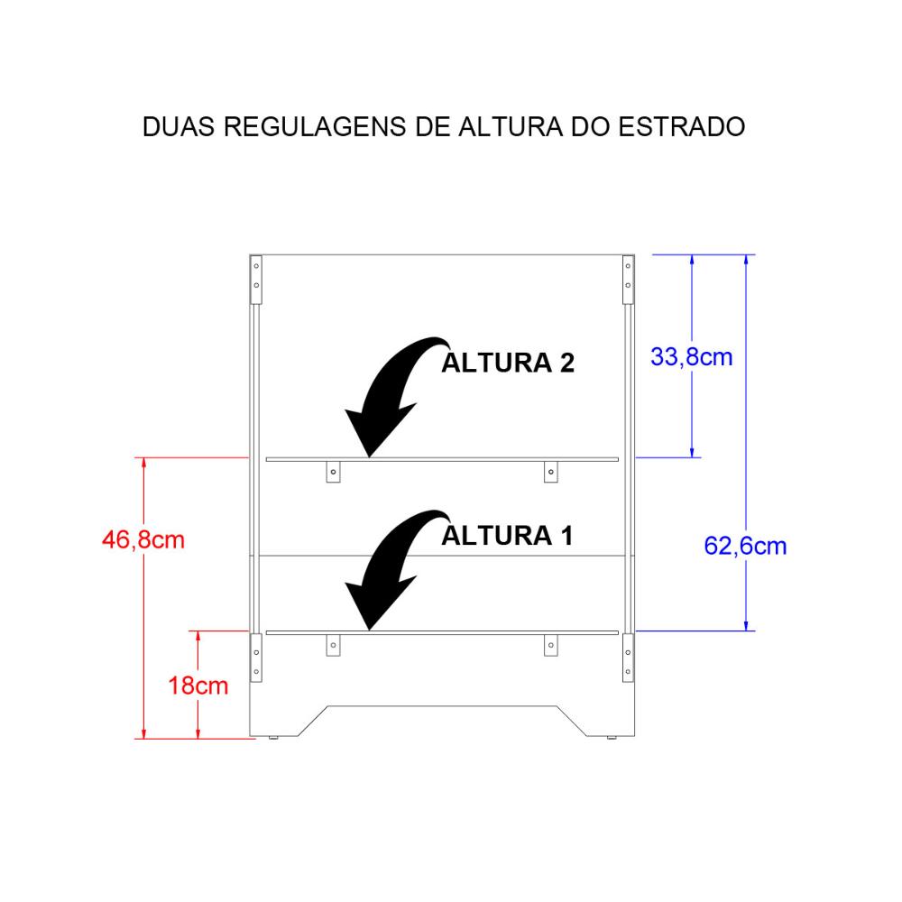 Berço Ditália Multifuncional 3x1 BBI-51 Branco