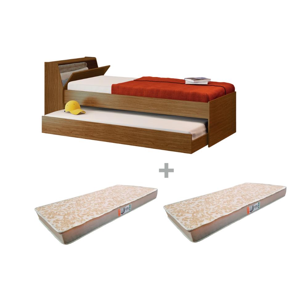 Cama Solteiro Bicama Com 2 Colchões Ditália BB-28 Diamond