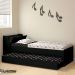 Cama Solteiro Bicama Com 2 Colchões Ditália BB-28 Preto