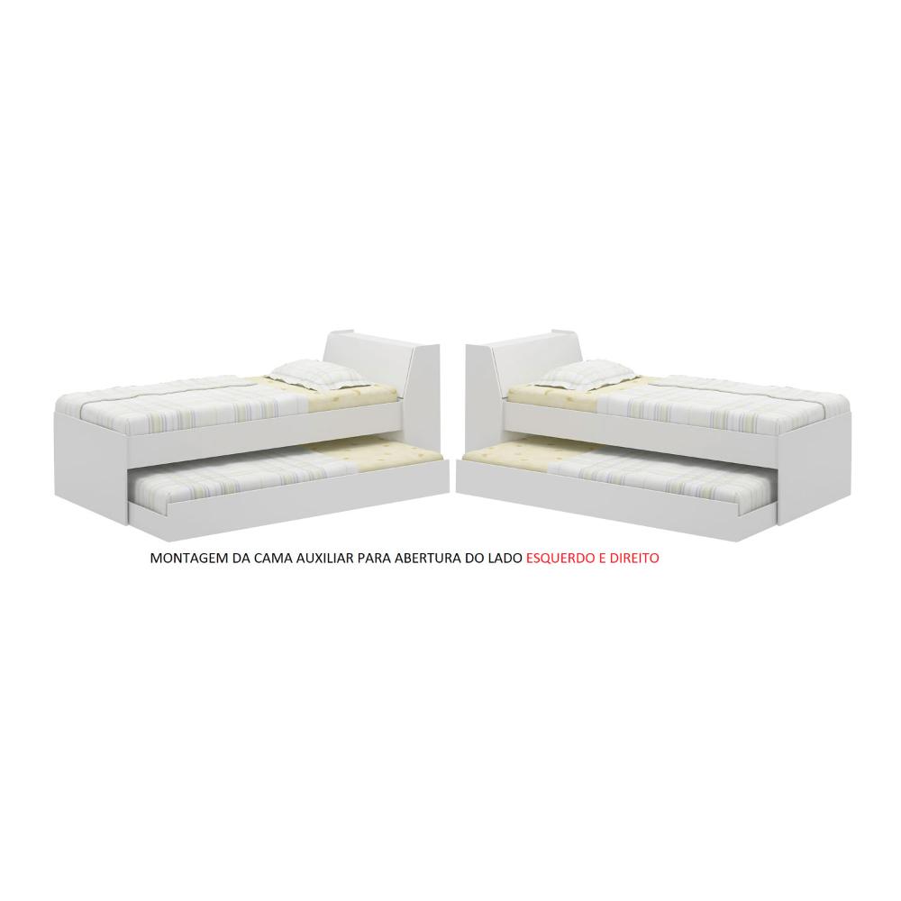 Cama Solteiro Bicama Ditália BB-28 Branco