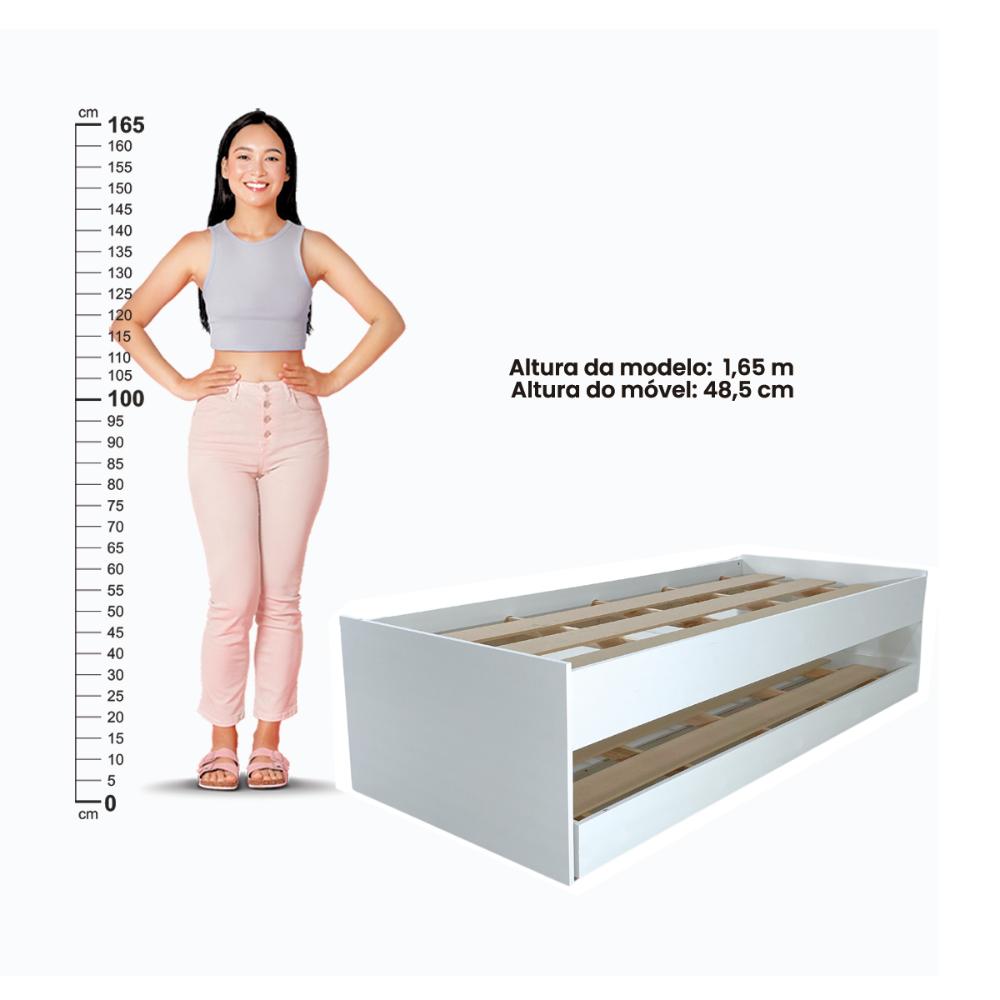 Cama Solteiro Bicama Ditália CM-20 cor:Branco