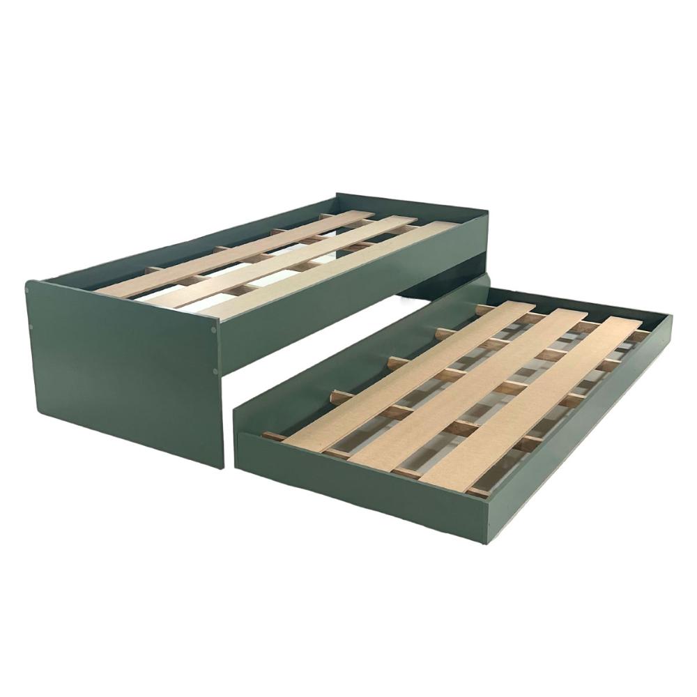 Cama Solteiro Bicama Ditália com Colchões CM-20 cor:Verde Oliva