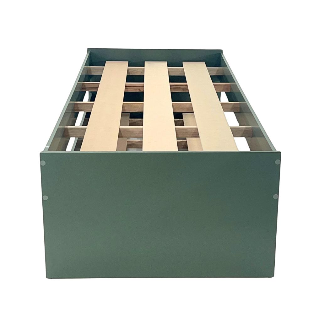 Cama Solteiro Bicama Ditália com Colchões CM-20 cor:Verde Oliva