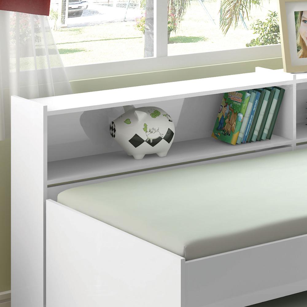 Cama Solteiro Bicama Est C/ 2 Colchões Ditália BB2829 Branco