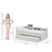 Cama Solteiro Bicama Estante +luz+2colc Ditália BB2829 cor:branco