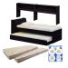 Cama Solteiro Bicama Estante +luz+2colc Ditália BB2829 cor:preto