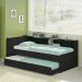 Cama Solteiro Bicama Estante +luz+2colc Ditália BB2829 cor:preto