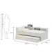 Cama Solteiro Bicama com Estante Ditália BB-28-29 Branco
