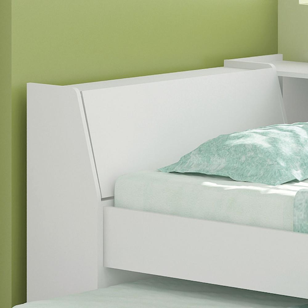 Cama Solteiro Bicama com Estante Ditália BB-28-29 Branco