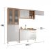 Cozinha Compacta Ditália Aspen 4 Peças Carvalho/Branco A45