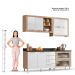 Cozinha Ditália Aspen com tampos Carv/Branco A58