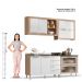 Cozinha Ditália Aspen s/tampo s/pia Carv/Branco A58