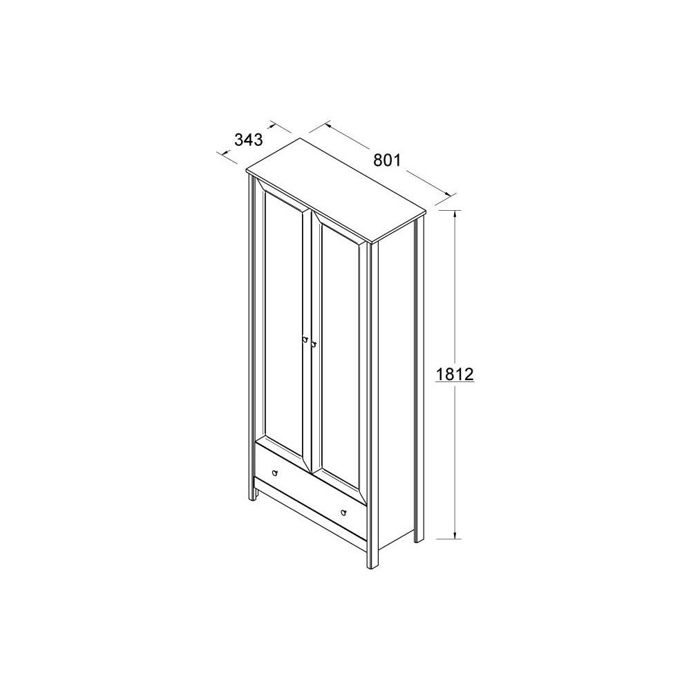 Cristaleira 2 Portas 1 Gaveta Ditália E-954 Branco