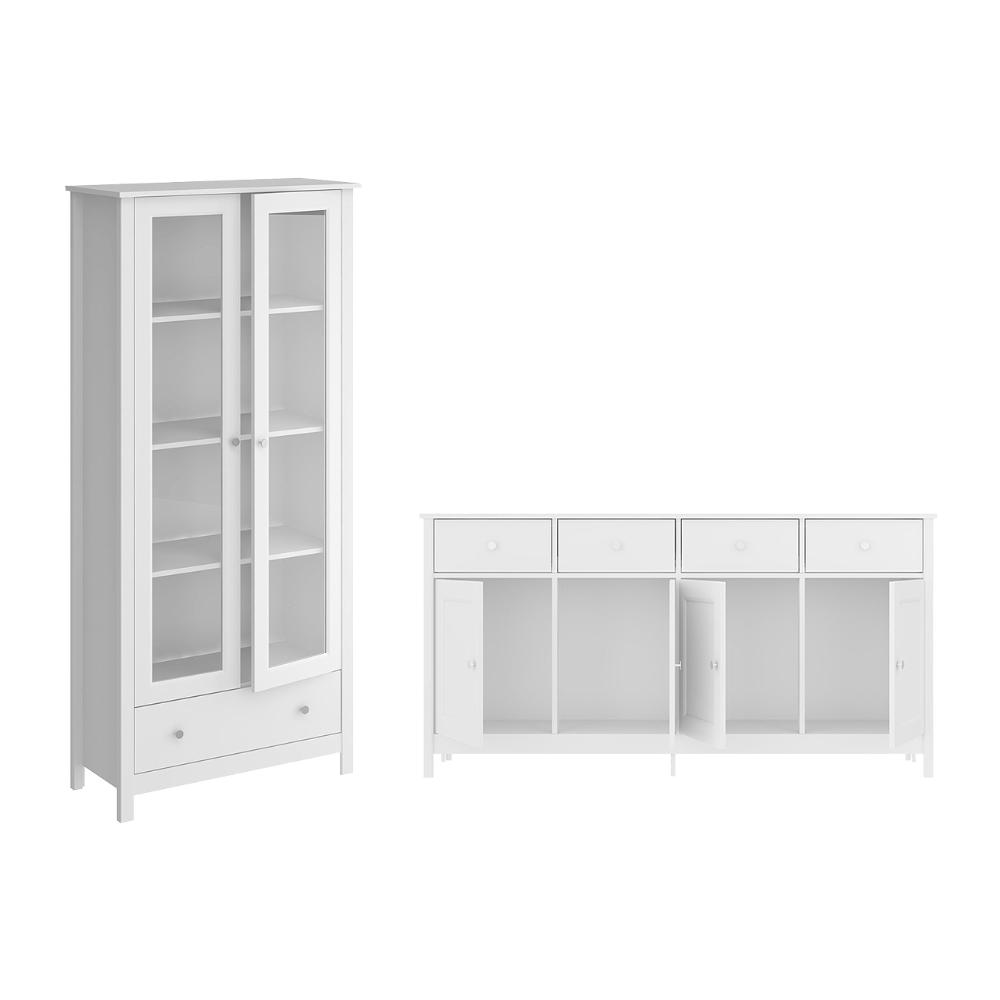 Cristaleira + Aparador Buffet Ditália E-954 + R-626 Branco