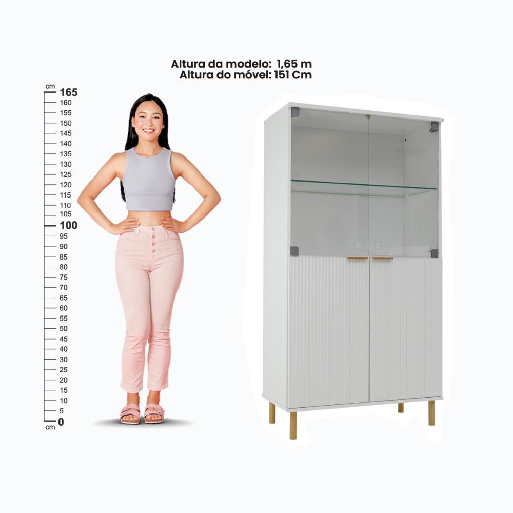 Cristaleira Ditália 4 Portas E-964 cor:branco