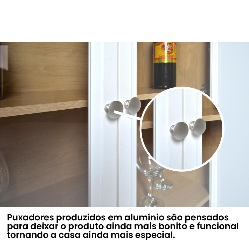 Cristaleira Estante Para Livros Ditália 2 Portas Vidro E-957 Cor:Branco