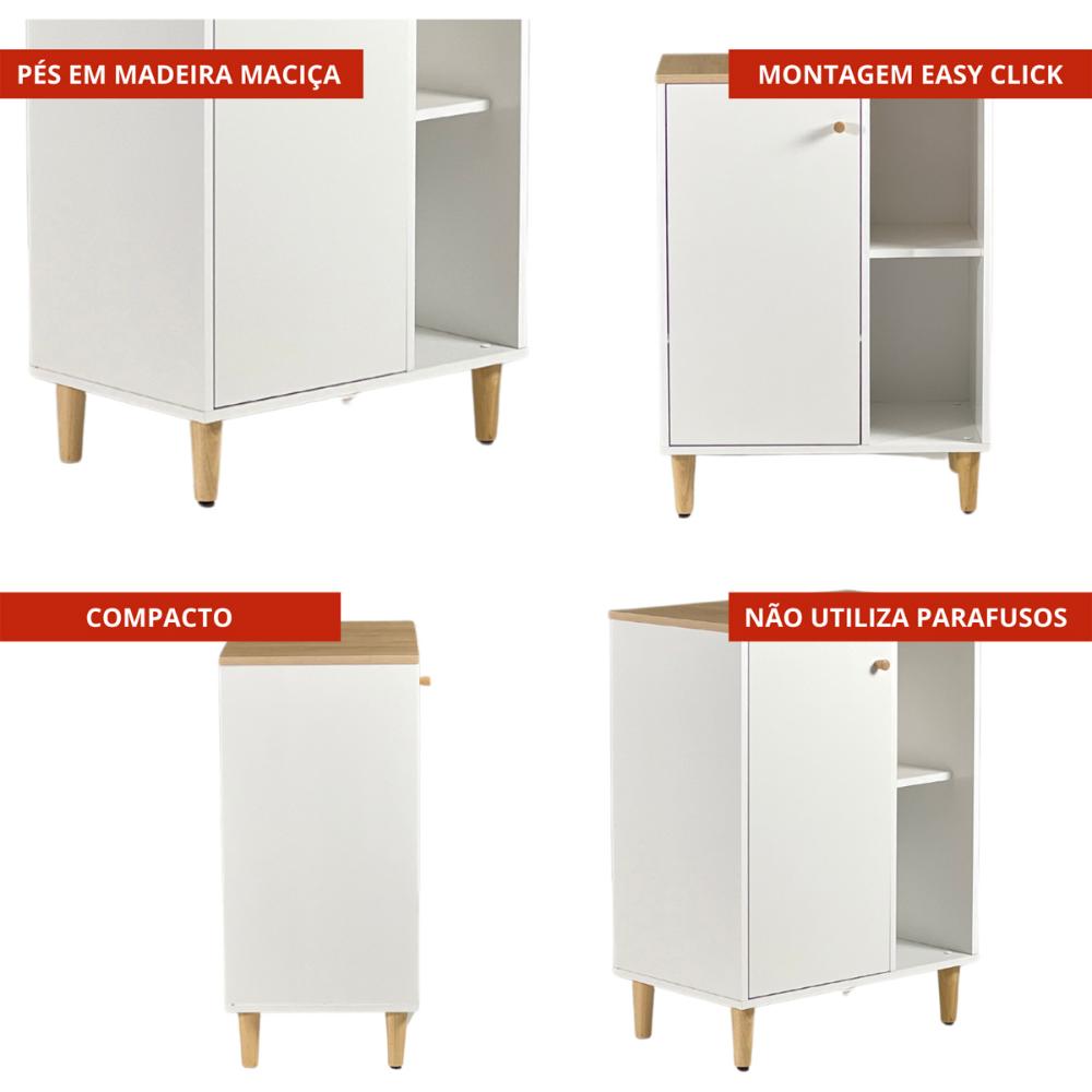 Gabinete Armário Banheiro Ditália 1 Porta BN-06 cor:branco