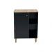Gabinete Armário Banheiro Ditália 1 Porta BN-06 cor:preto