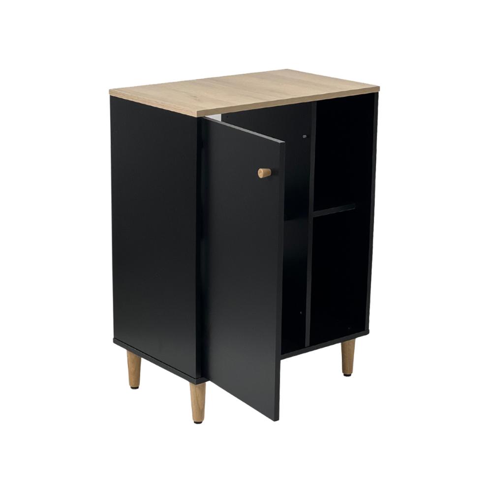 Gabinete Armário Banheiro Ditália 1 Porta BN-06 cor:preto