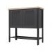 Gabinete Armário Banheiro Ditália 2 Pt c/ Tampo BN-02 Cor:Preto