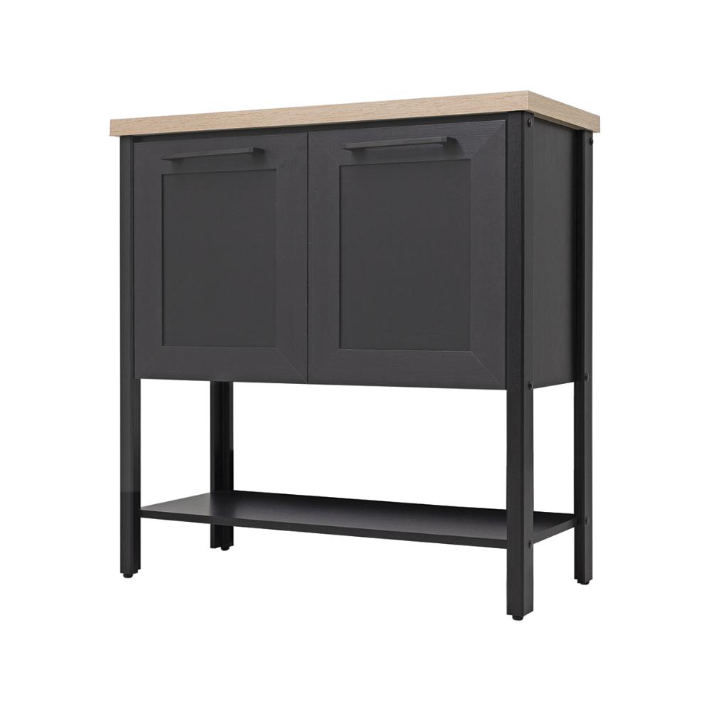 Gabinete Armário Banheiro Ditália 2 Pt c/ Tampo BN-02 Cor:Preto