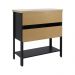 Gabinete Armário Banheiro Ditália 2 Pt c/ Tampo BN-02 Cor:Preto