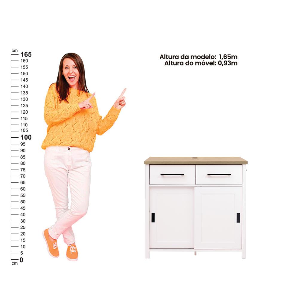 Gabinete Armário Banheiro Ditália BN-04 cor:branco