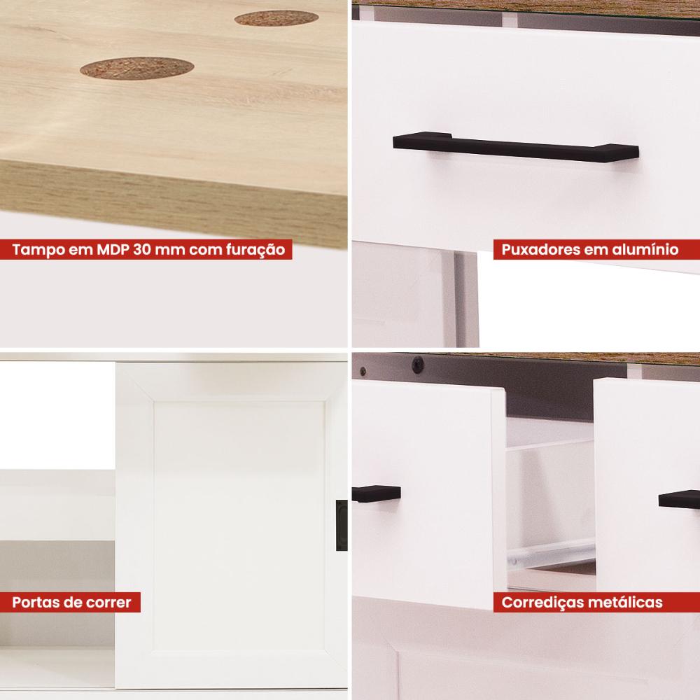 Gabinete Armário Banheiro Ditália BN-04 cor:branco
