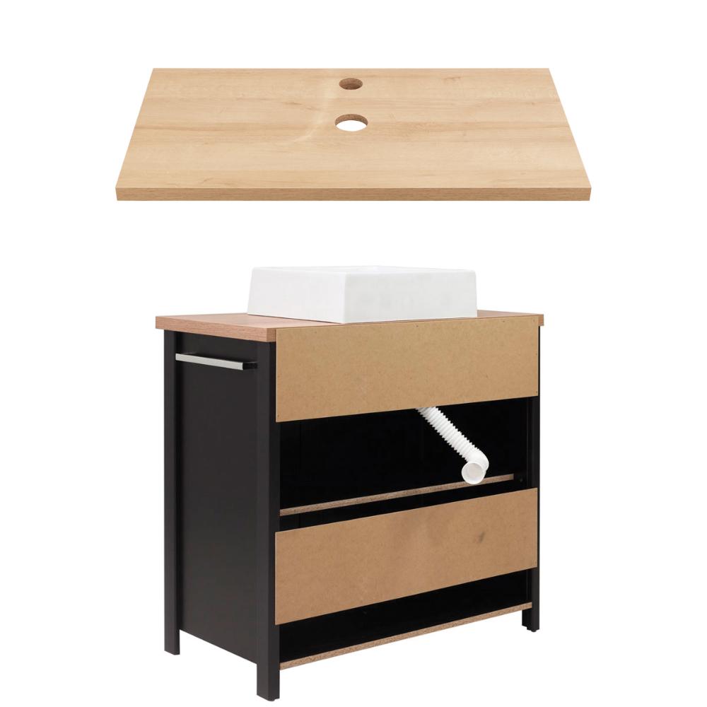 Gabinete Armário Banheiro Ditália BN-04 cor:preto