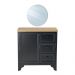 Gabinete Armário Banheiro Ditália c/Tampo+Espelho BN-05 cor:preto