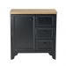 Gabinete Armário Banheiro Ditália c/Tampo+Espelho BN-05 cor:preto