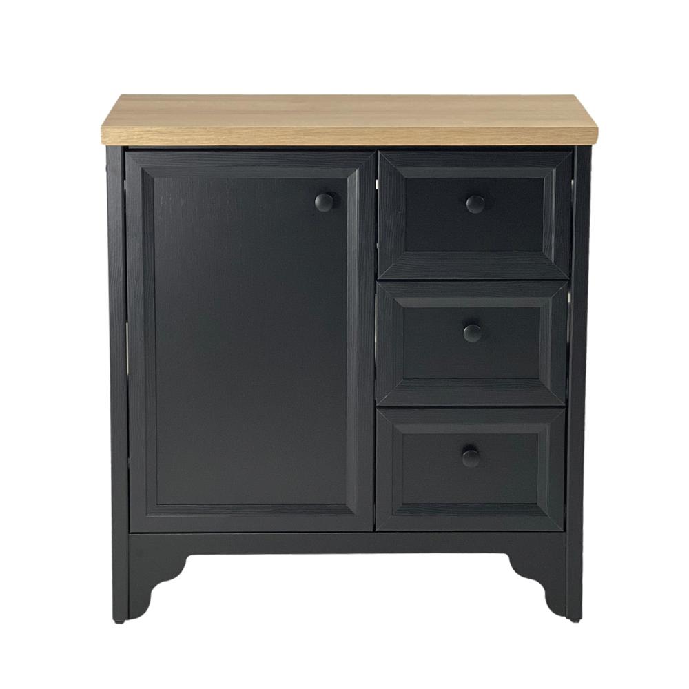 Gabinete Armário Banheiro Ditália c/Tampo+Espelho BN-05 cor:preto