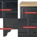 Gabinete Armário Banheiro Ditália c/Tampo+Espelho BN-05 cor:preto