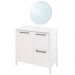 Gabinete Armário Banheiro Ditália com Pia + Espelho BN-01 cor:branco