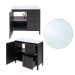 Gabinete Armário Banheiro Ditália com Pia + Espelho BN-01 cor:preto