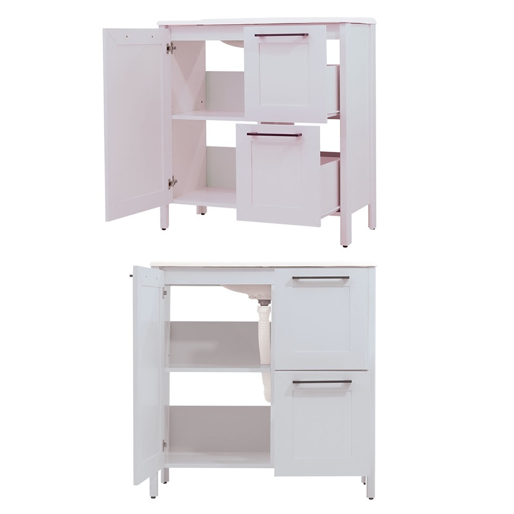 Gabinete Banheiro Com Lavatorio 1 Pt 2 Gv 79 cm BN01 Cinza Dtall