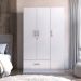 Guarda Roupa Ditália 3 Portas 1 Gaveta DM-578 Cor:Branco