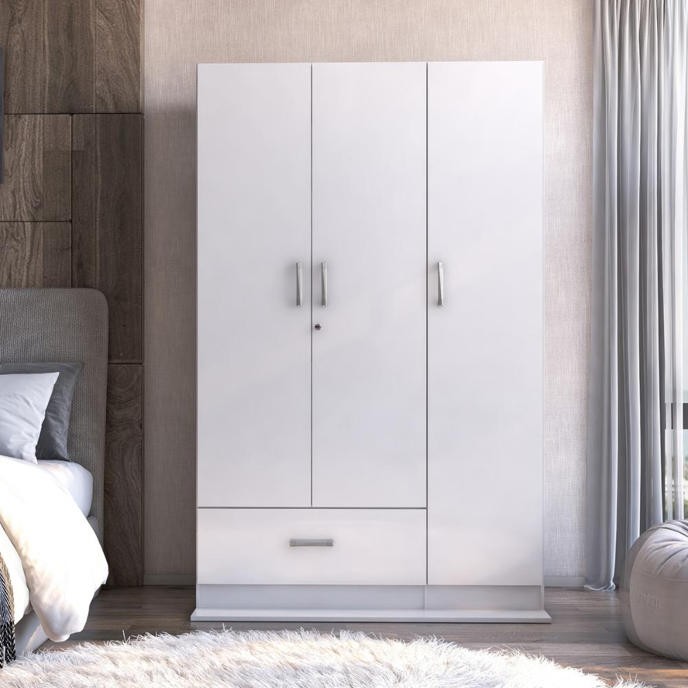 Guarda Roupa Ditália 3 Portas 1 Gaveta DM-578 Cor:Branco