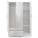 Guarda Roupa Ditália 3 Portas 1 Gaveta DM-578 Cor:Branco
