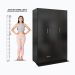 Guarda Roupa Ditália 3 Portas 1 Gaveta DM-578 Cor:Preto
