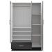Guarda Roupa Ditália 3 Portas 1 Gaveta DM-578 Cor:Preto