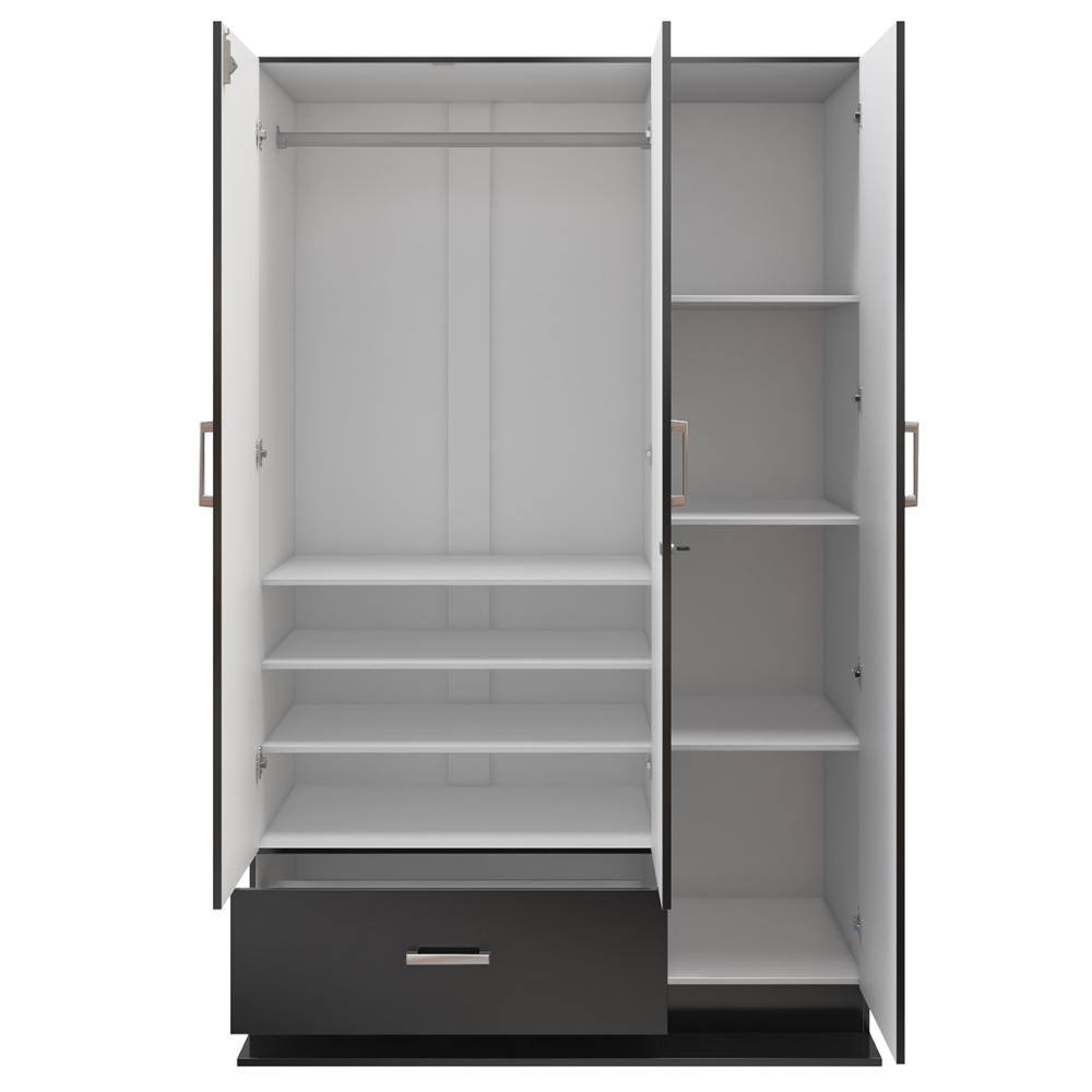 Guarda Roupa Ditália 3 Portas 1 Gaveta DM-578 Cor:Preto