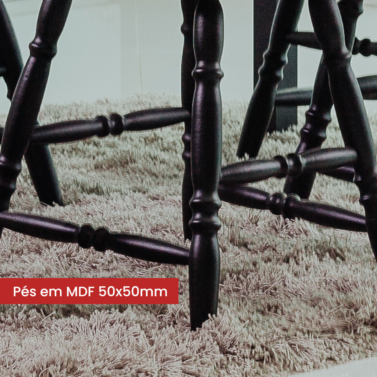 Kit Cadeira Ditália Madeira Maciça Eucalipto 2Unidades COR:preto