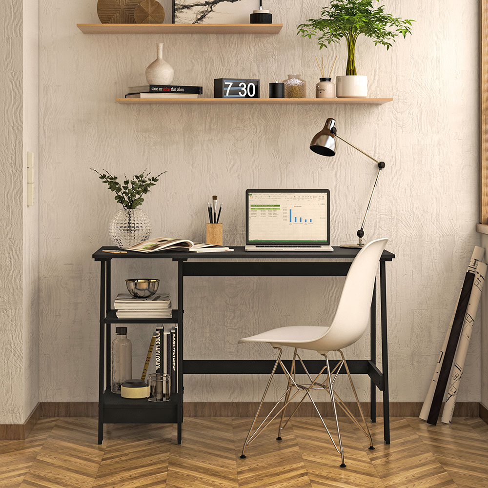 Mesa Escritório Escrivaninha Ditália MC-190 Preto