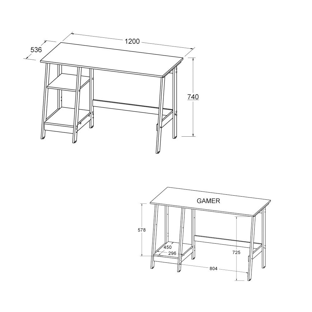 Mesa Escritório Escrivaninha Ditália MC-190 Preto