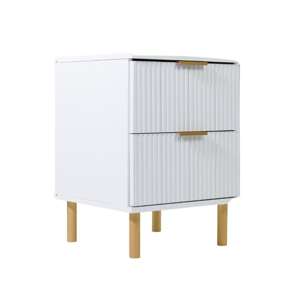 Mesa de Cabeceira Ditália 2 Gavetas DM-121 cor:branco