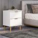 Mesa de Cabeceira Ditália 2 Gavetas DM-121 cor:branco