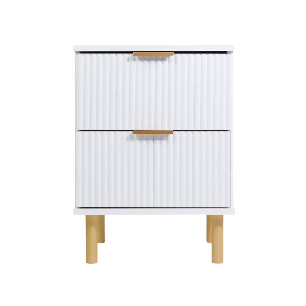 Mesa de Cabeceira Ditália 2 Gavetas DM-121 cor:branco
