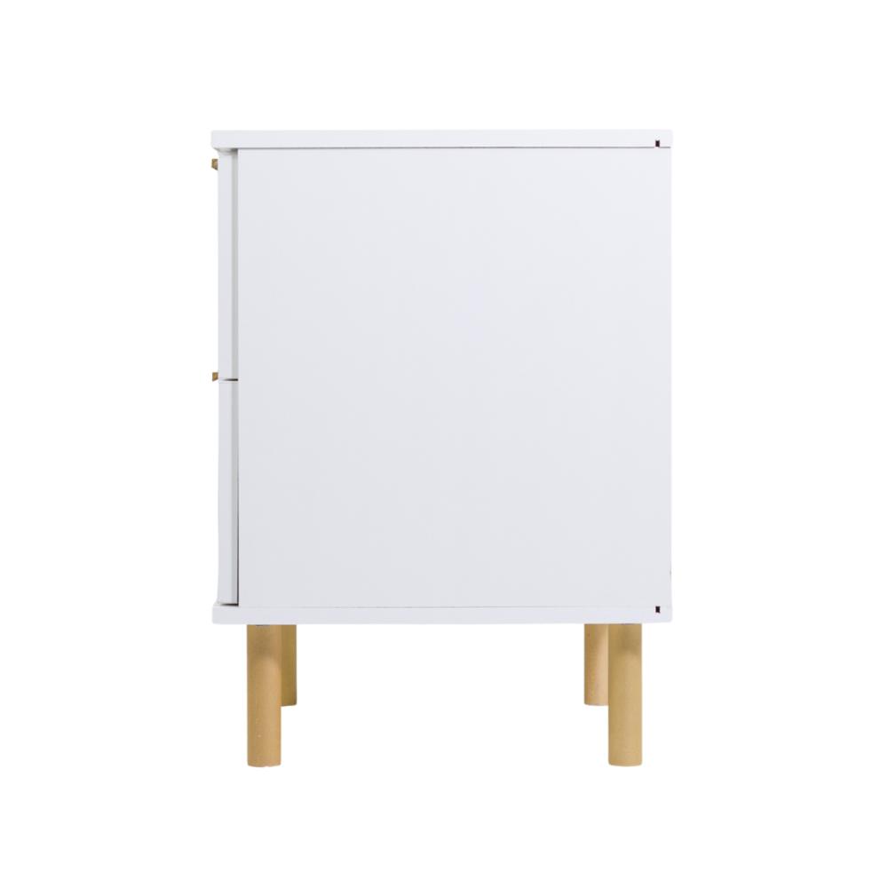 Mesa de Cabeceira Ditália 2 Gavetas DM-121 cor:branco